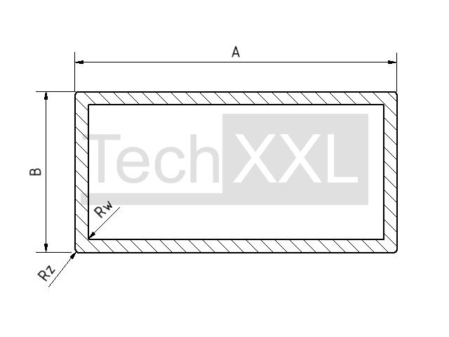 Rechthoekige buis 12x10x1 Rw/Rz0,5 wie HH300RER1